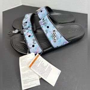 Classic Crocs Tie-Dye Graphic Sandal Womens Size 10 With Jibbitz New With Tags